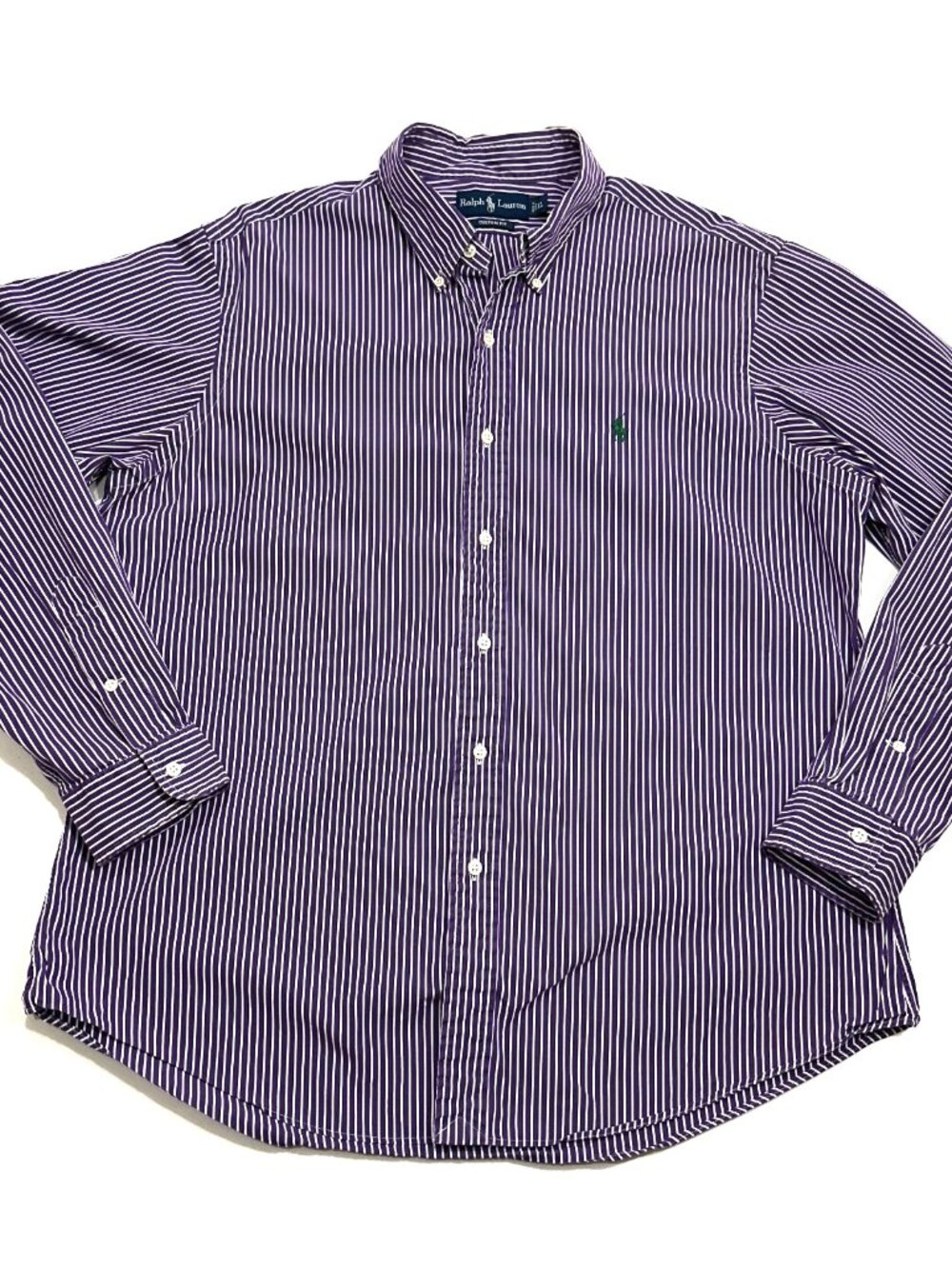 Polo Ralph Lauren Classic Fit Striped Button-Down Shirt Purple/White Men's XL